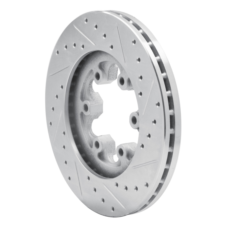 Chevrolet Colorado Brake Rotor (1) - Front Left - R1 Concepts - Drilled & Slotted - Silver - `04-`08